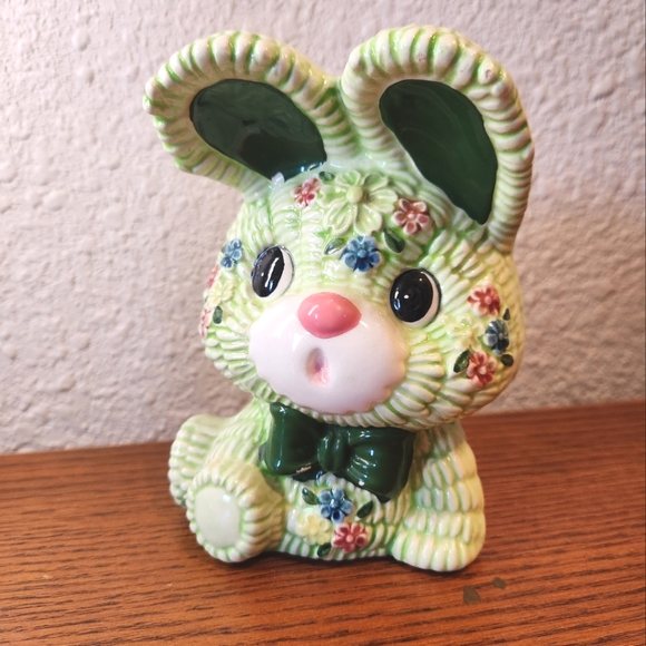 VTG Napcoware #9850 Green Bunny Planter - Picture 1 of 4